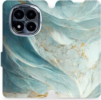 Mobiwear flip knižkové pre POCO X7 – Zelenkavý mramor