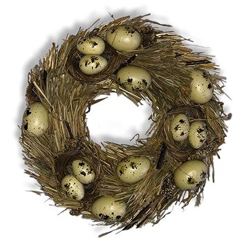 4DAVE Veľkonočná dekorácia – Veniec zdobený prepeličími vajíčkami