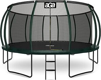AGA Trampolína SPORT EXCLUSIVE 500 cm, tmavo zelená + ochranná sieť a rebrík