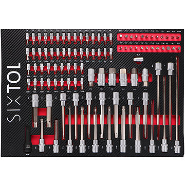 SIXTOL Modul s náradím do dielenského vozíka Mechanic Tool Tray 2, 102 ks