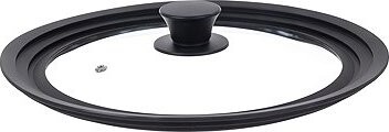 Ruhhy 25561 Univerzálna sklenená pokrievka so silikónovým lemom 3 v 1, 28/30/32 cm