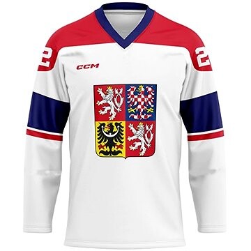 CCM Reprezentační dres ZOH bez reklam bílý Pastrňák L