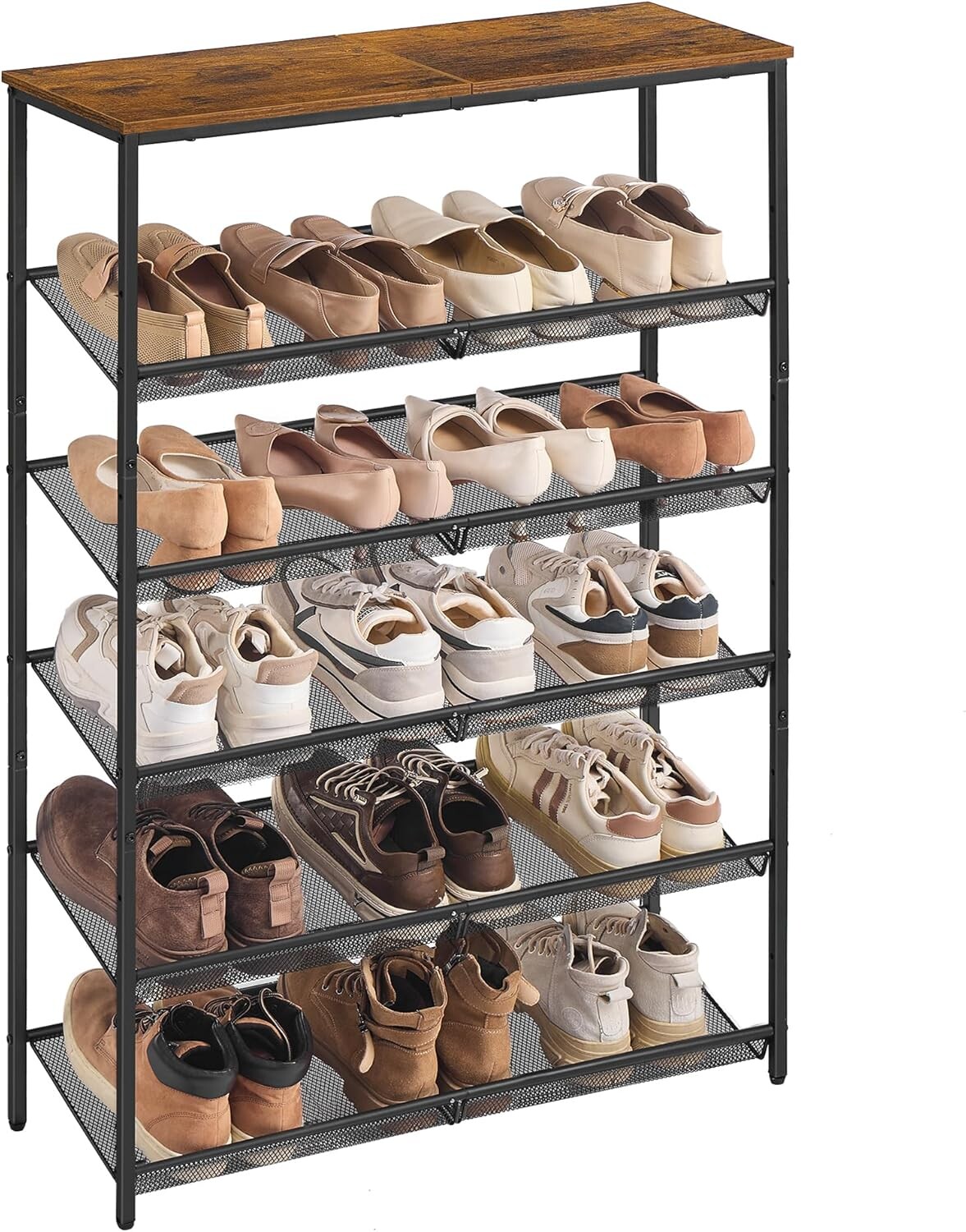 Botník Vasagle Melas 114 cm černý/hnědý