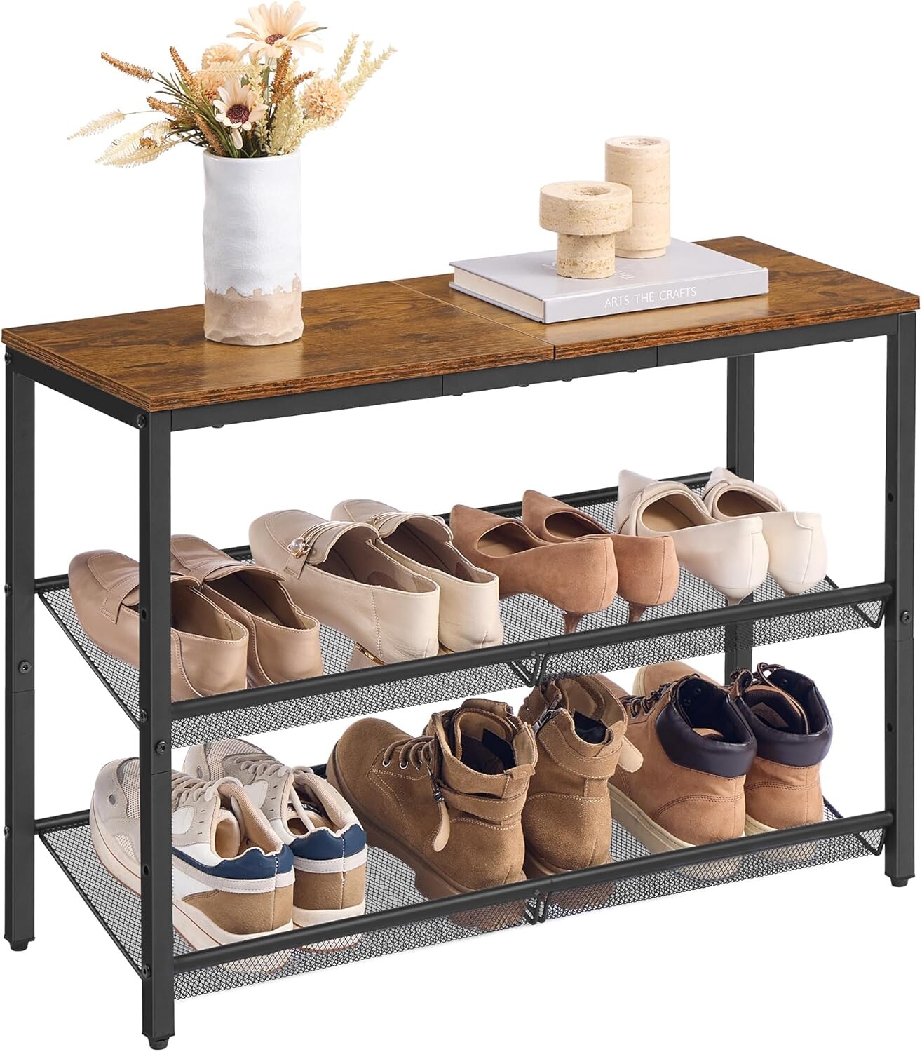 Botník Vasagle Melas 53 cm černý/hnědý