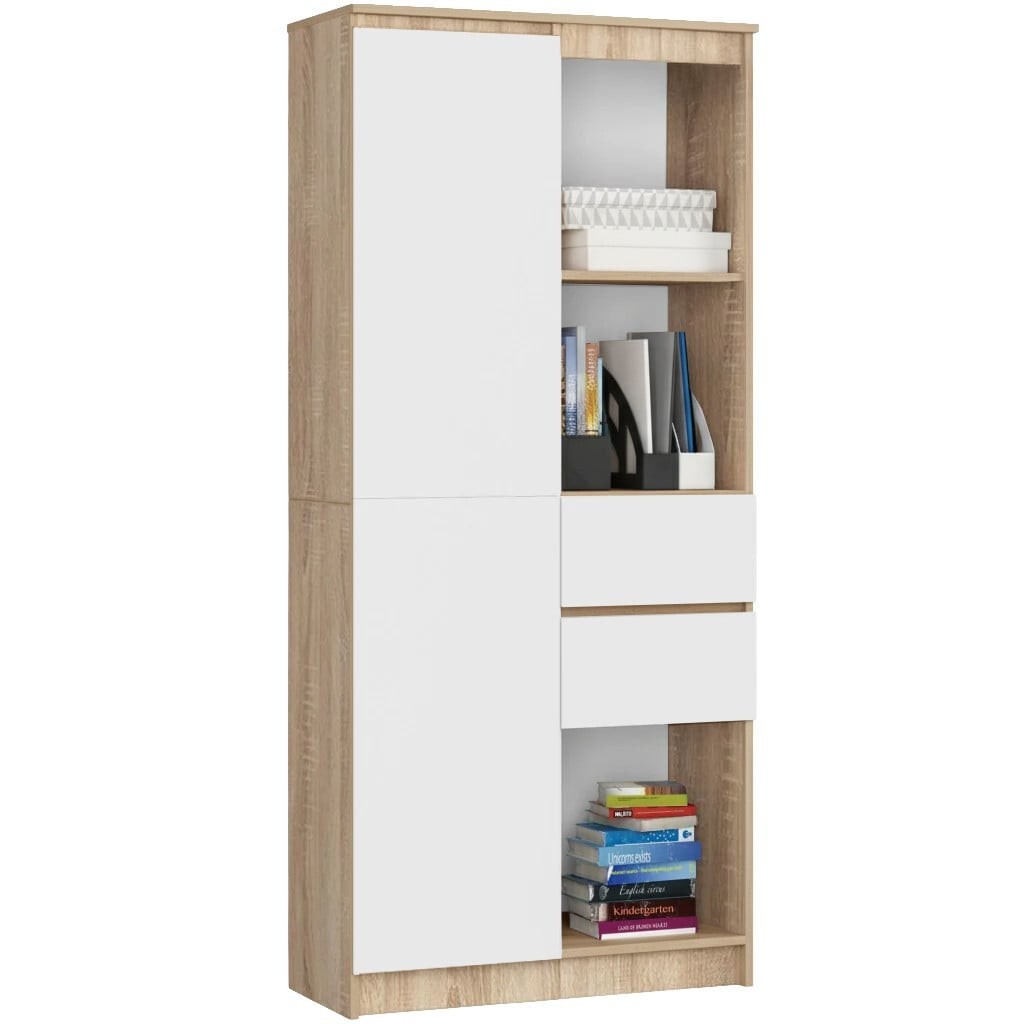 Kancelářská knihovna Rexa dub sonoma/bílá