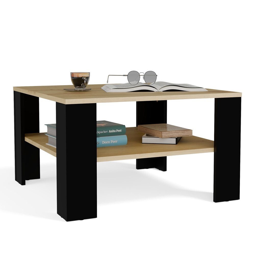Konferenční stolek Lawa Square 68 cm dub artisan/černý