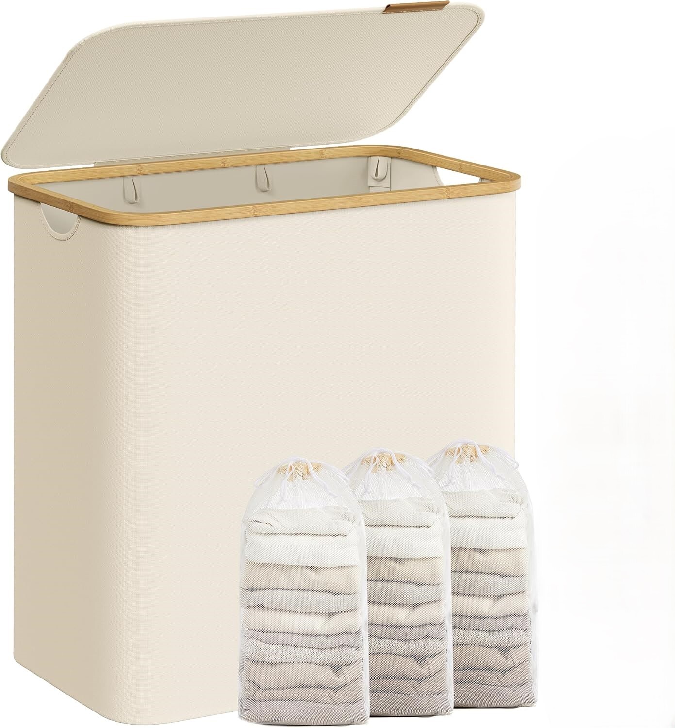 Koš na prádlo Leslie 150 L krémový