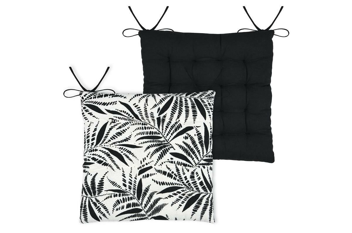 Podsedák na židli Ziana 38x38 cm ecru/černý
