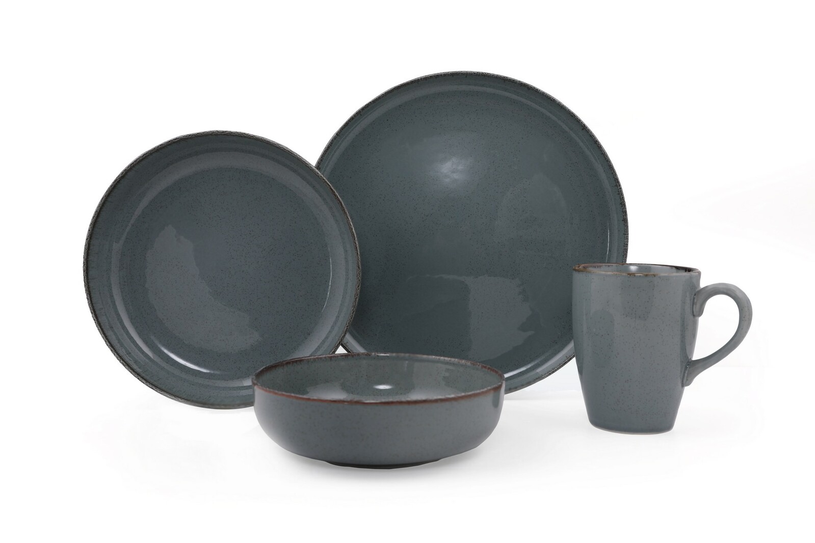 Porcelánová jídelní sada 16 ks Mod šedá