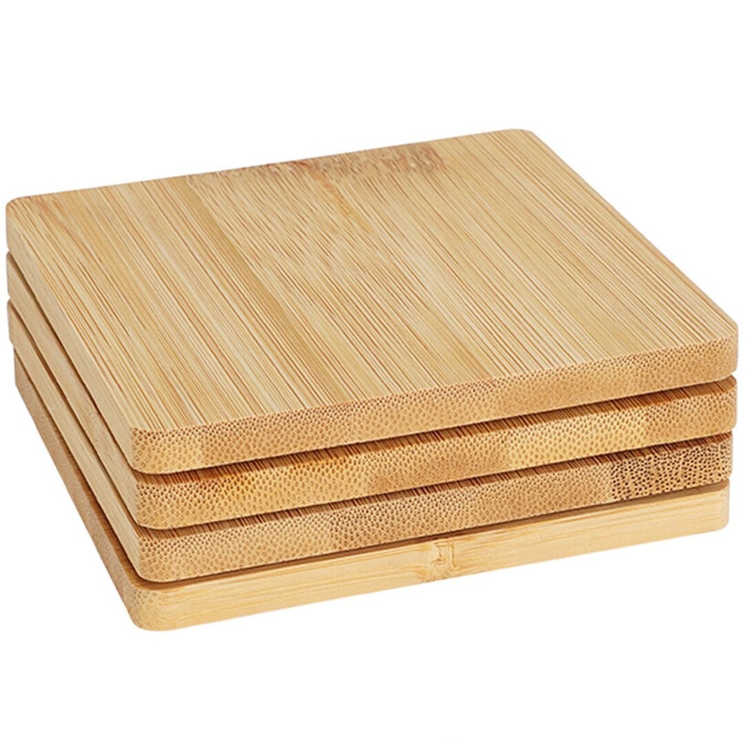 Sada 4 ks bambusových podtácků BIMBOO hnědá