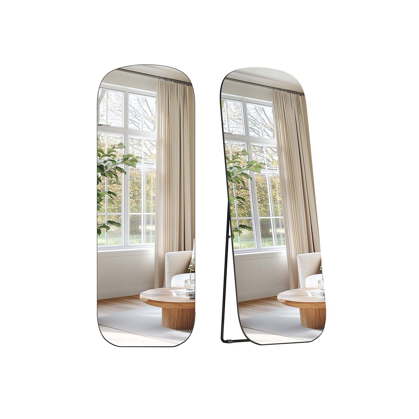 Volně stojící zrcadlo Bleer 160 cm černé