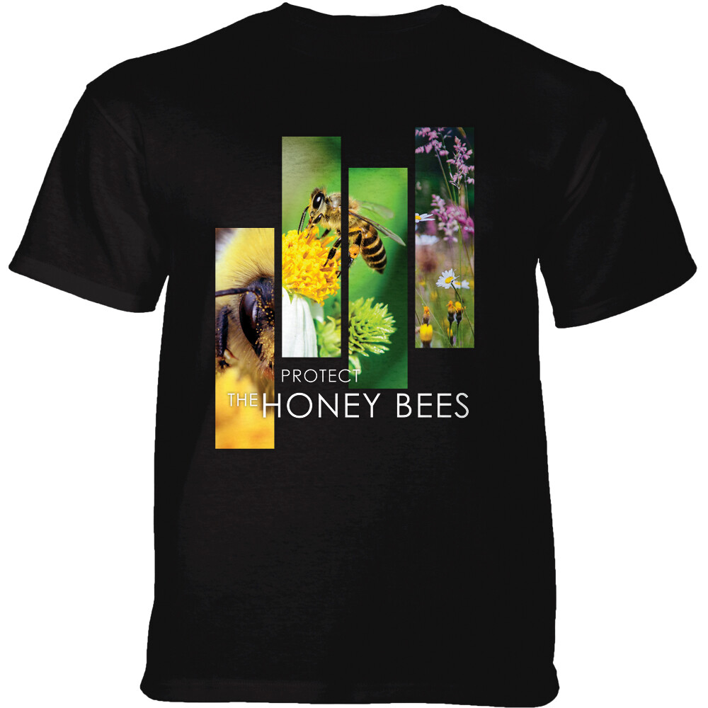 Tričko unisex The Mountain Bee Split Portrait (včela) - čierne,