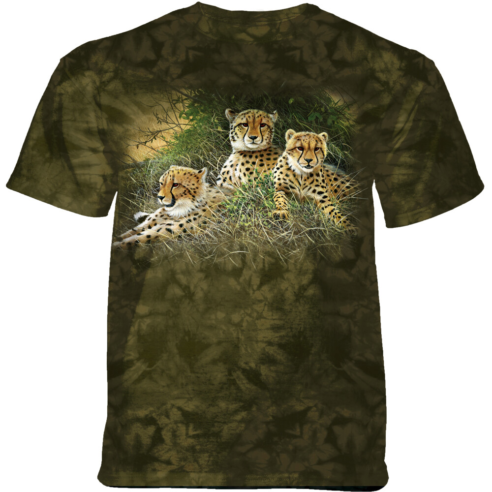 Tričko unisex The Mountain Family Cheetahs (gepardy) - olivové,