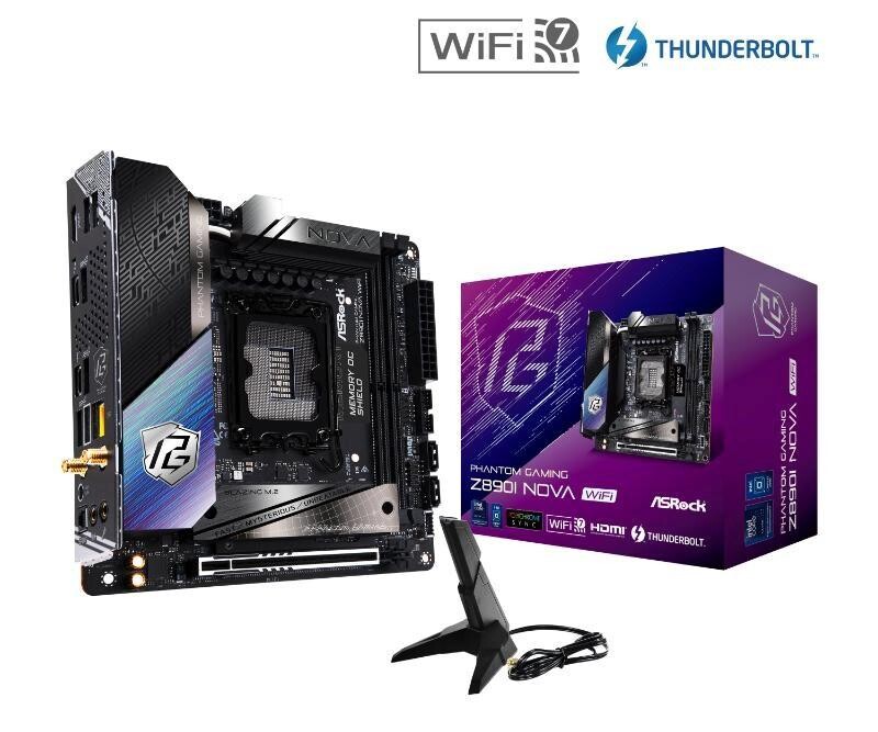 ASRock MB Sc LGA1851 Z890 NOVA WIFI, Intel Z890, 2x DDR5, 1x HDMI, 2x Thunderbolt, WI-FI, mITX
