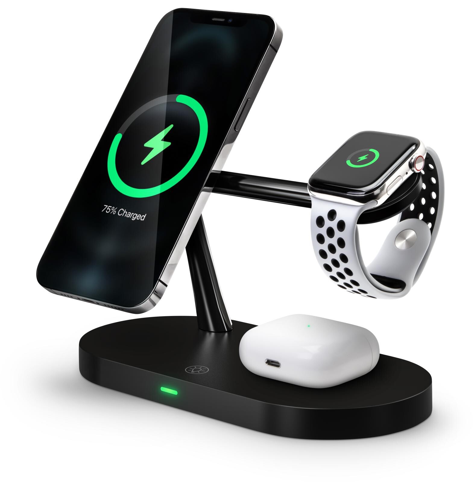 CONNECT IT MultiCharge 5 v 1 MagSafe Wireless Fast Charge bezdrôtová nabíjačka, ČIERNA