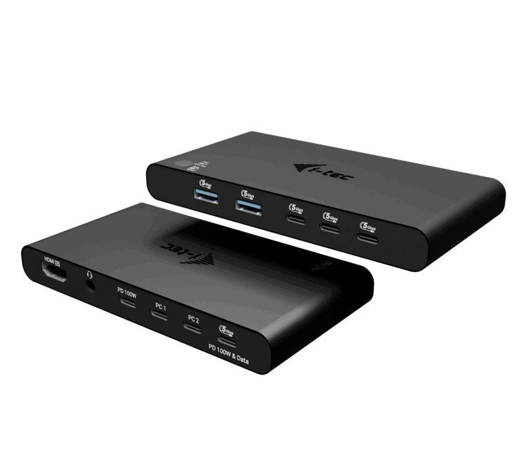i-tec KVM Docking Station HDMI pre 2 hosty, Power Delivery 2x 100W