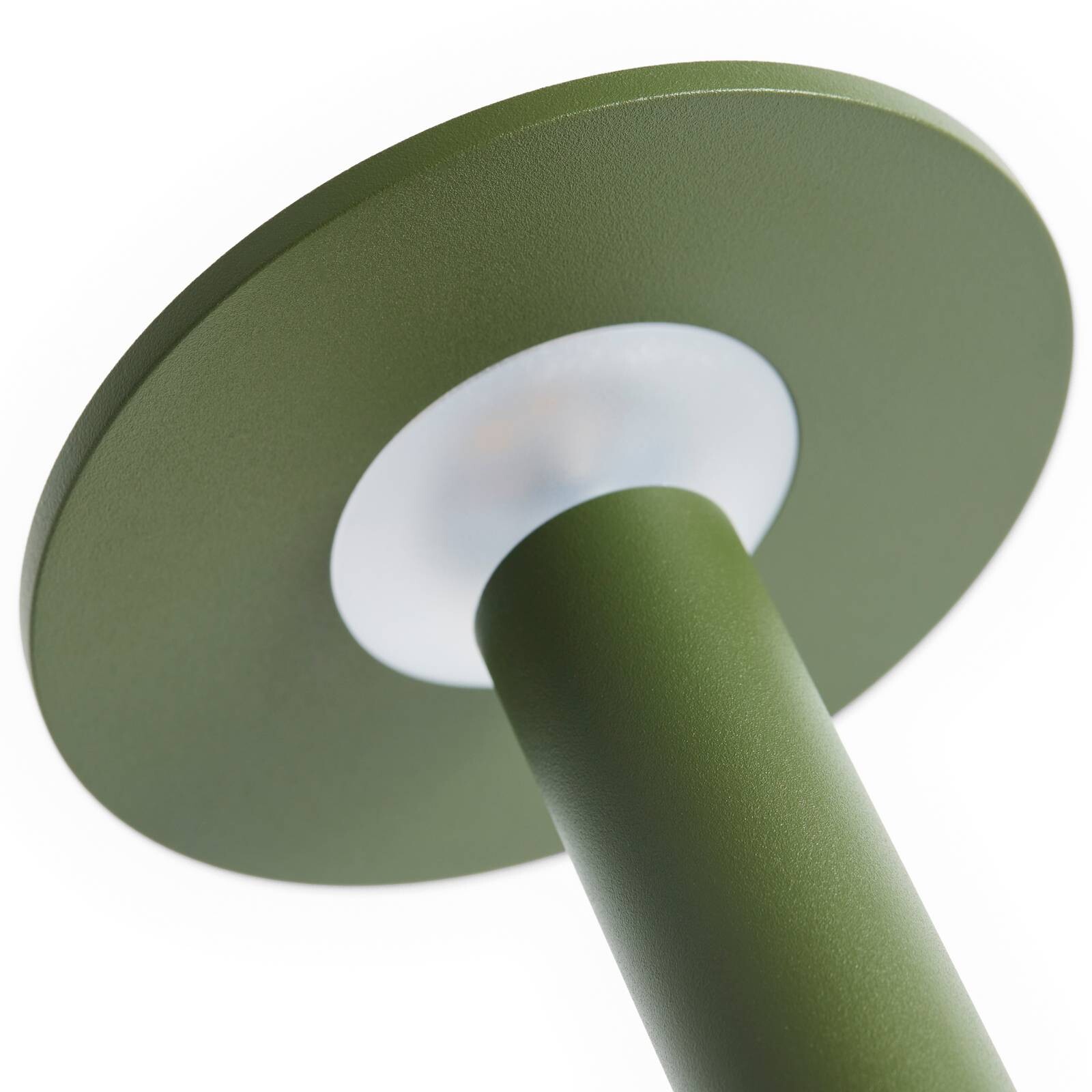 HAY stolová LED lampa na batérie HOST PORTABLE, olivovo zelená, 22 cm, IP44