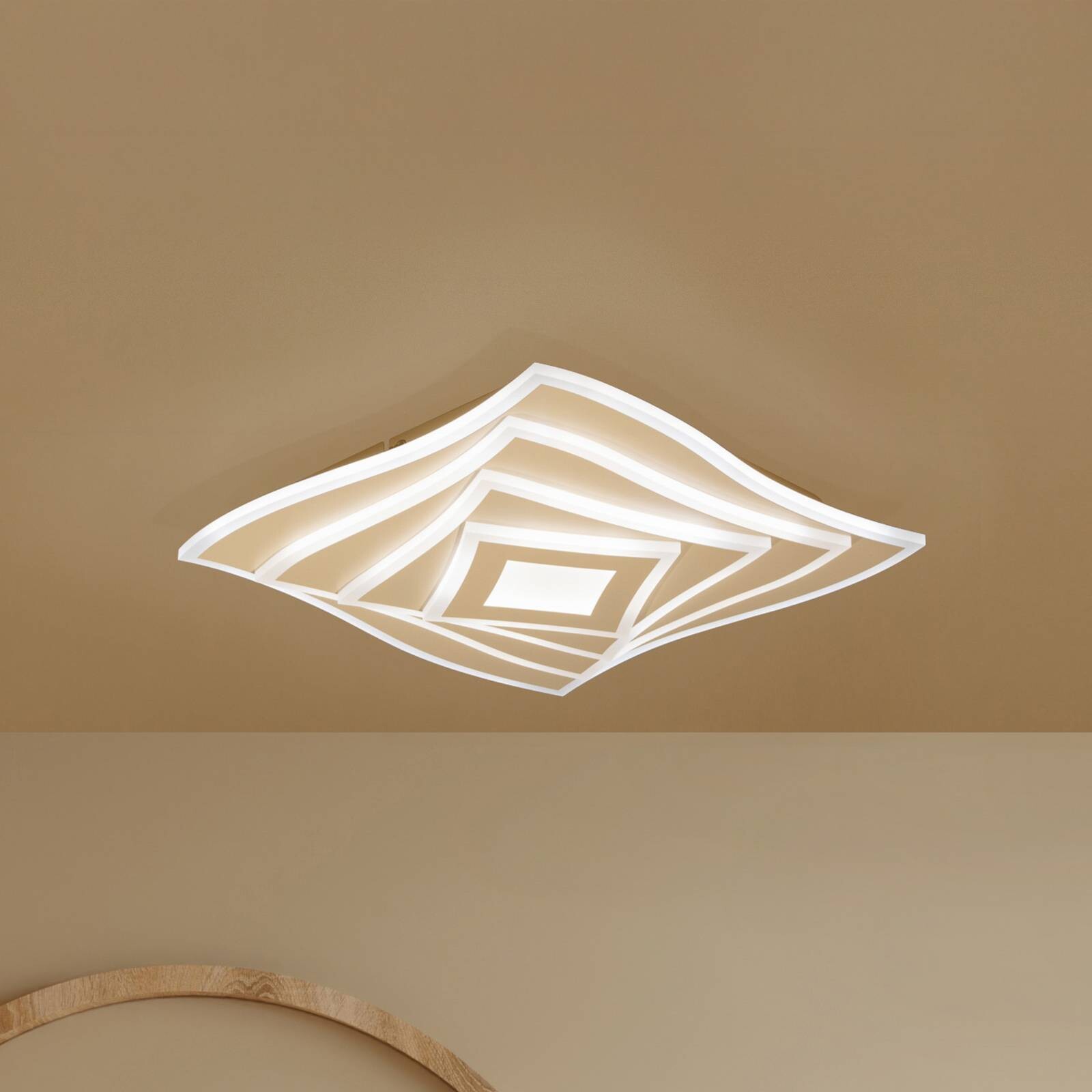 Stropné LED svetlo HERO, piesková, 40x40 cm, diaľkové ovládanie, stmievateľné