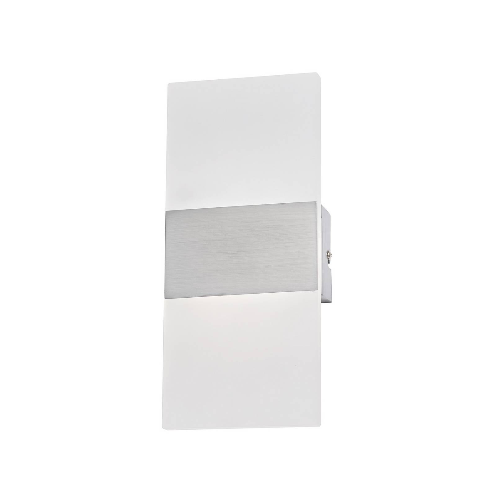 LED nástenné svetlo FODER, niklová farba, výška 27 cm, vypínač