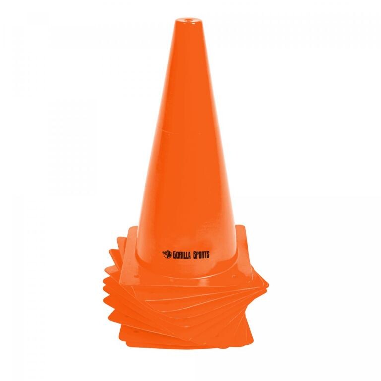 Gorilla Sports kužele 30 cm, 10 ks, oranžové