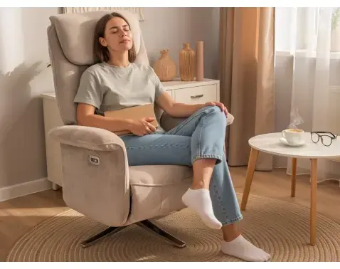 Kreslo s elektrickým polohovaním Locarno, béžová látka%