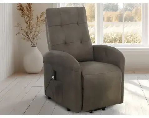 Kreslo s elektrickým polohovaním Lazio, hnedá látka%