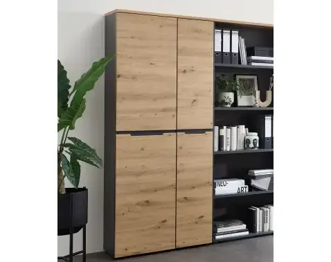 Univerzálna skriňa s policami Memphis, 75 cm, dub artisan/grafit%