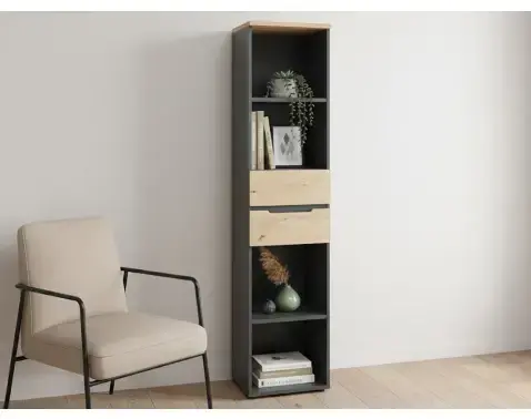 Regál so zásuvkami Memphis, 45 cm, dub artisan/grafit%