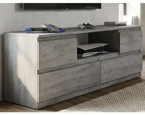 TV skrinka Carlos, šedý beton, šírka 140 cm%