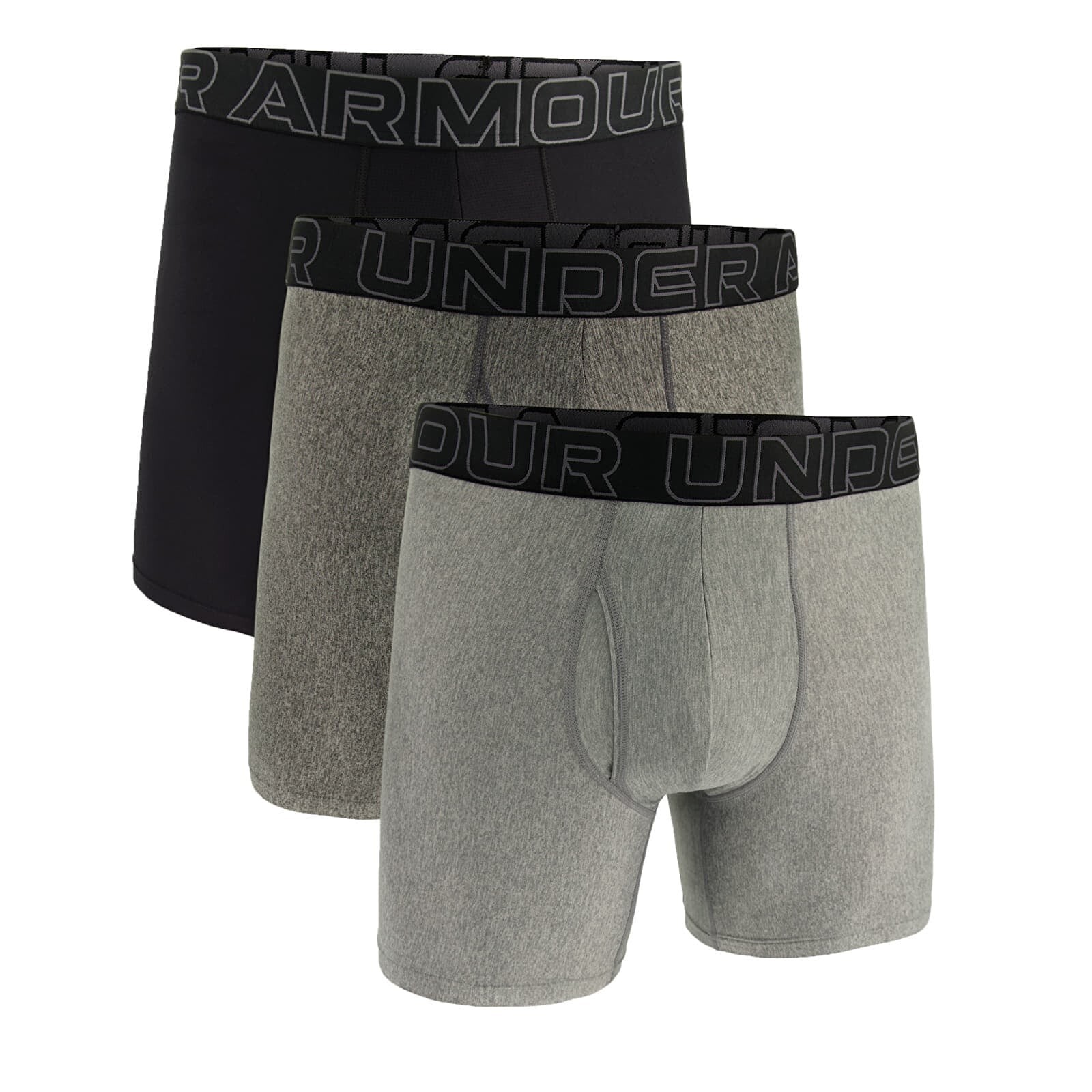 Boxerky Under Armour M Perf Tech 6in 3-Pack Grey XXXL