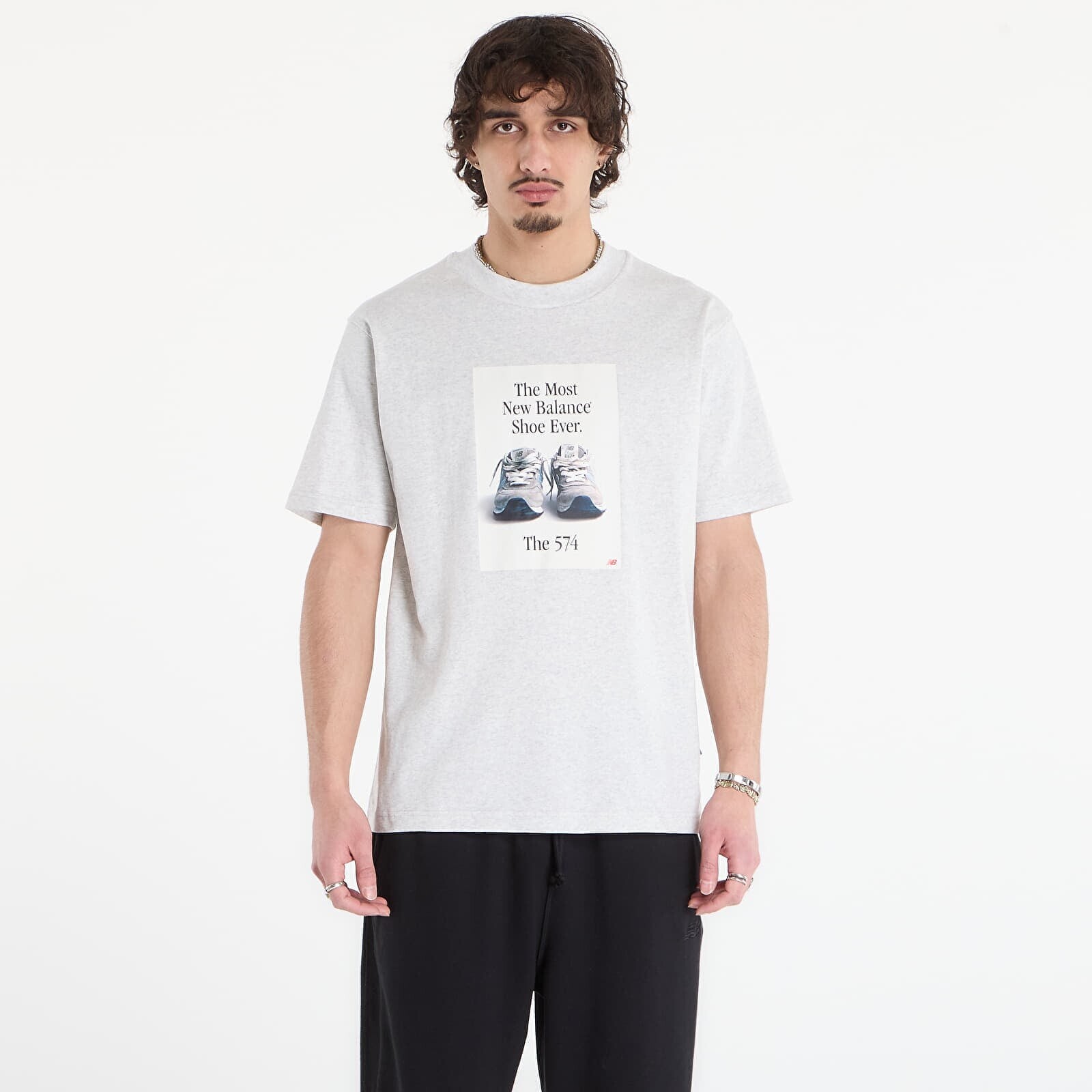 Tričko New Balance 574 Ad T-Shirt Ash Heather XXL