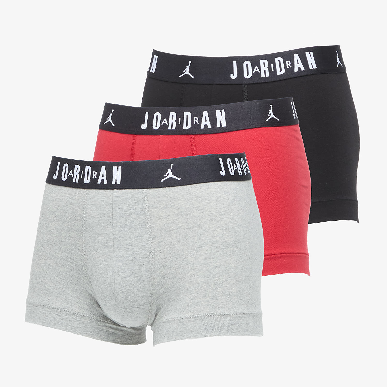 Boxerky Jordan Jhm Mens Flight Cotton Trunk 3-Pack Gym Red/ Black M
