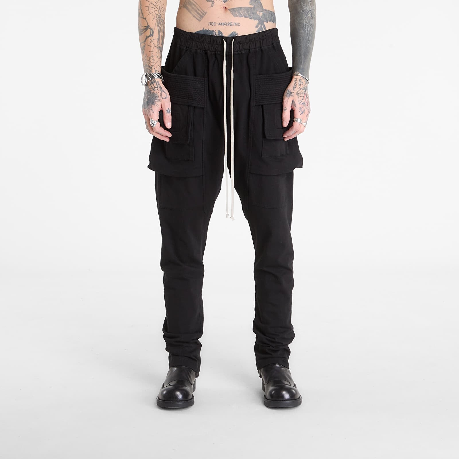 Kalhoty Rick Owens DRKSHDW Creatch Cargo Drawstring Pants Black S