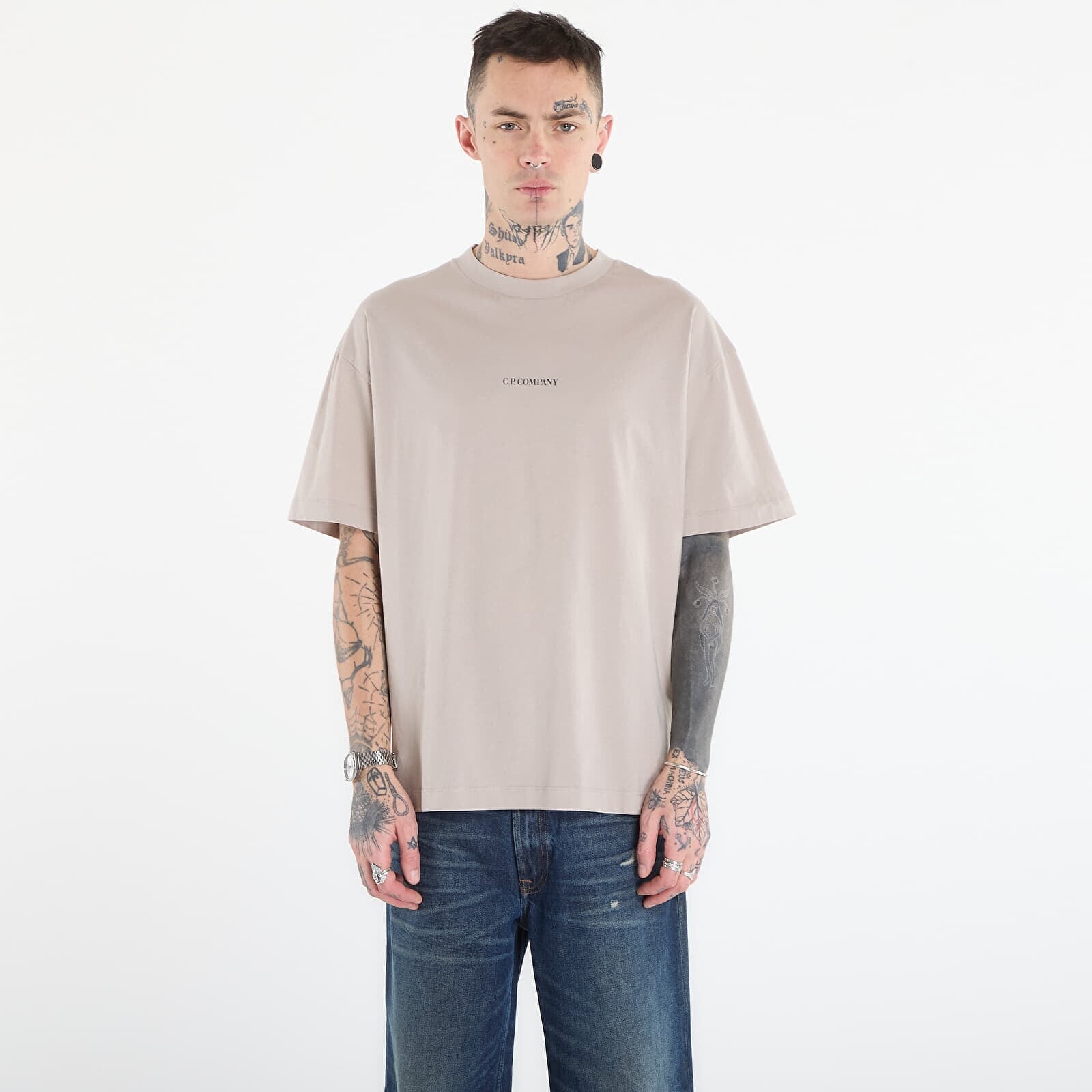 Tričko C.P. Company 30/1 Jersey Short Sleeve Logo T-Shir Multi/ Peacoat XXL