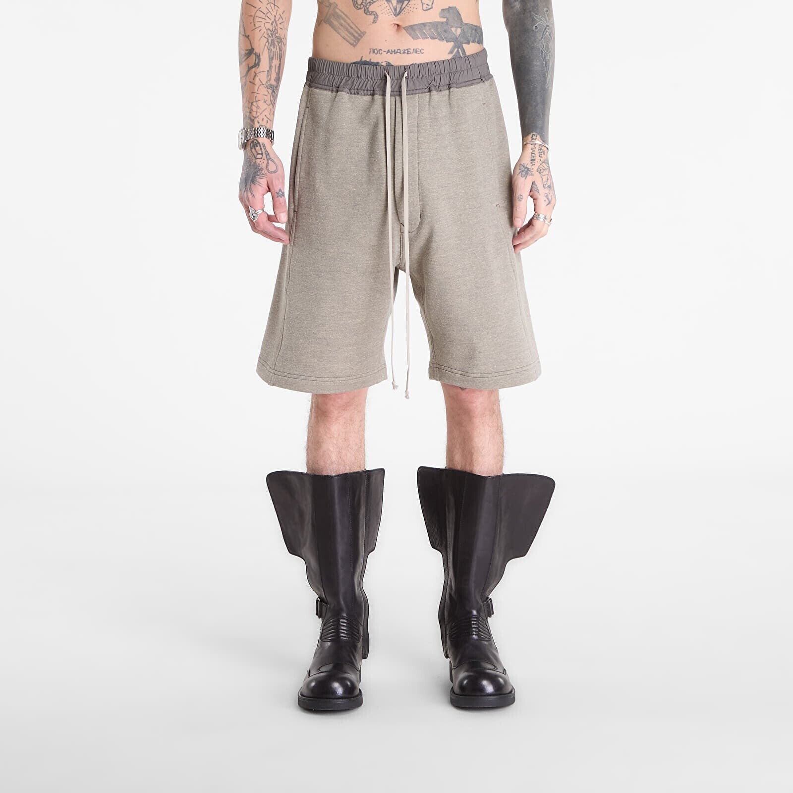 Šortky Rick Owens DRKSHDW Wide Pusher Shorts Grey Melange XL