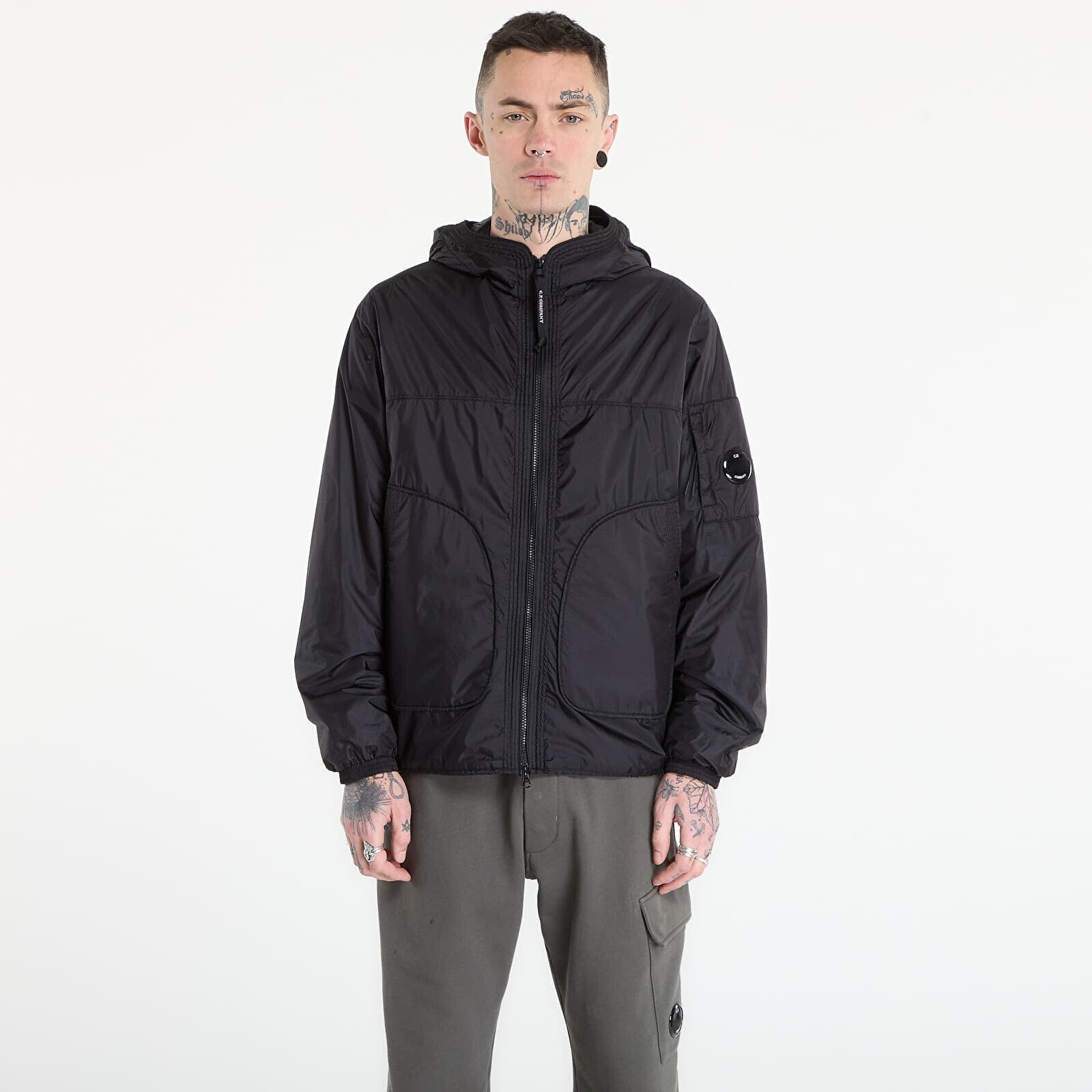 Bunda C.P. Company Nada Shield Packable Primaloft® Evolve Hooded Lens Jacket Black M