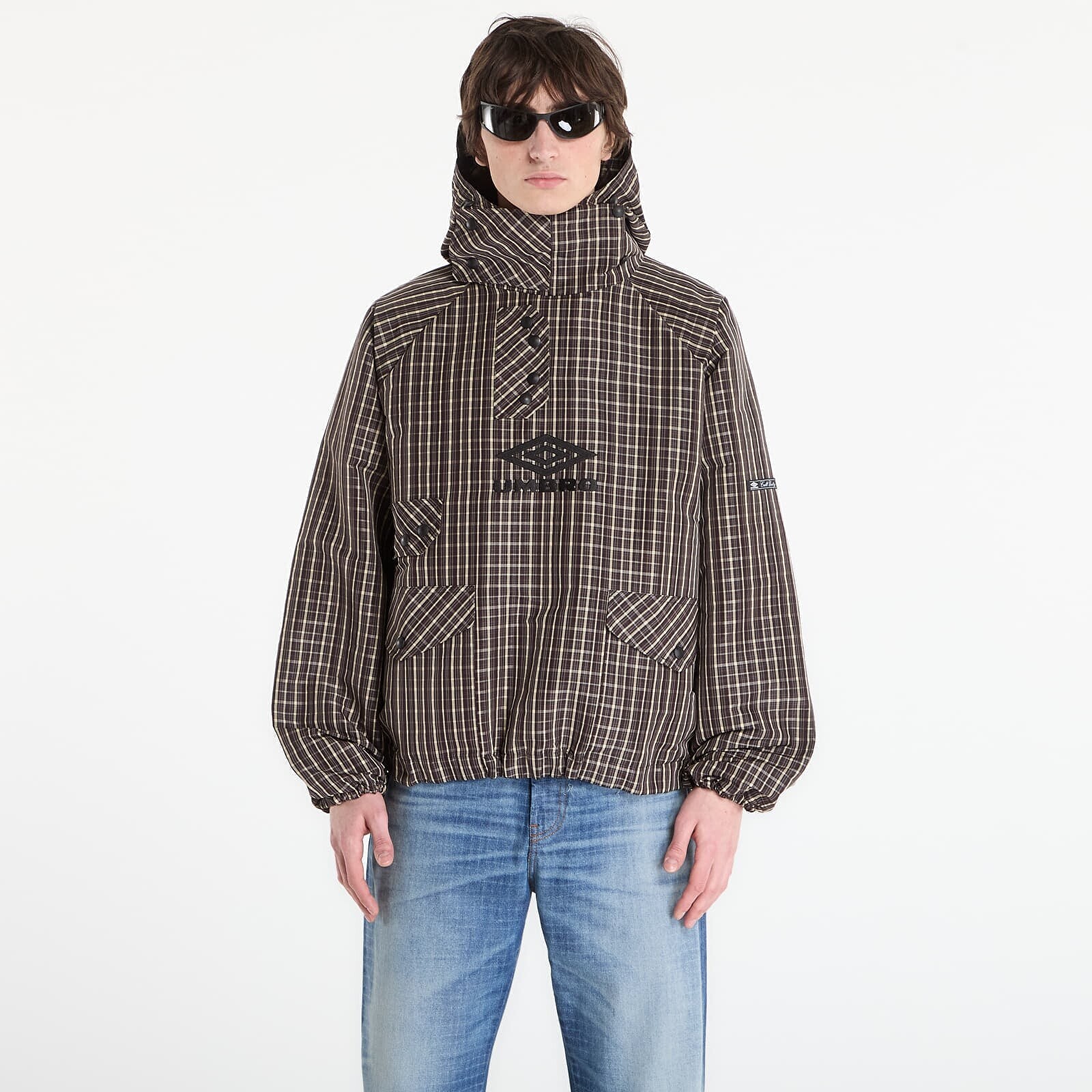 Bunda Umbro by SlamJam Check Smock Anorak Beige/ Dark Brown S