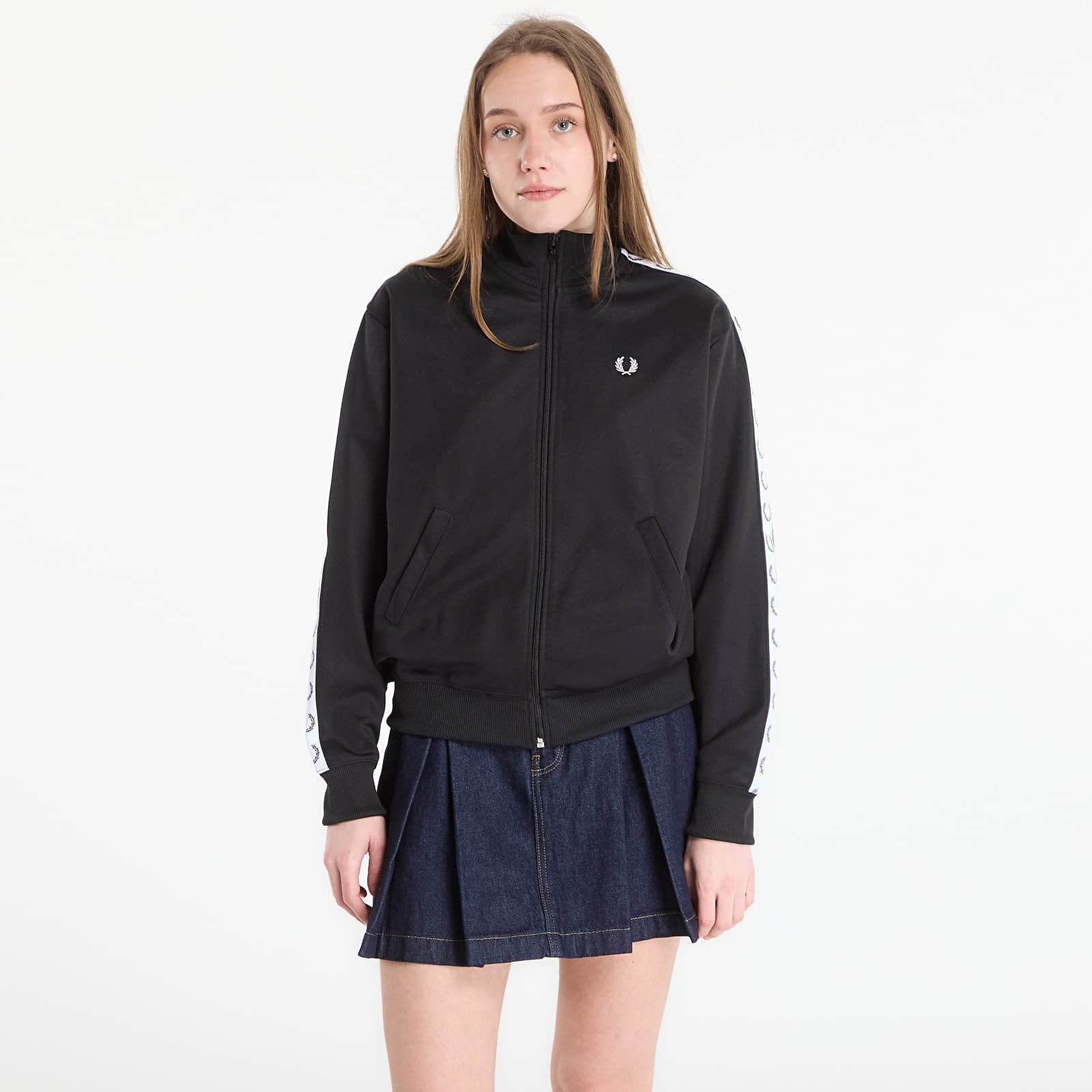 Mikina FRED PERRY Taped Track Jacket Black 36