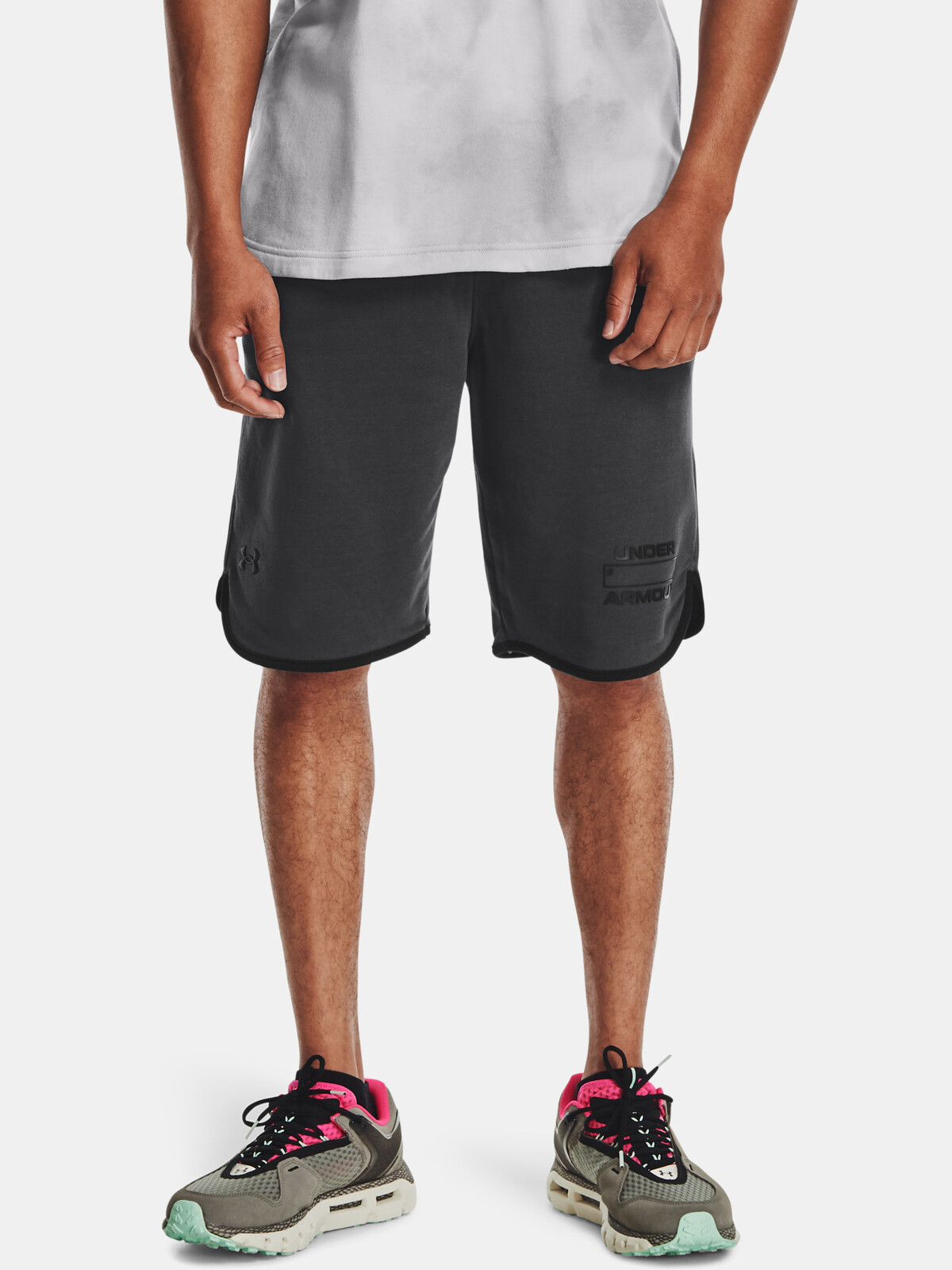 Under Armour Shorts UA RIVAL TERRY LCKRTG SHORT-GRY - Mens
