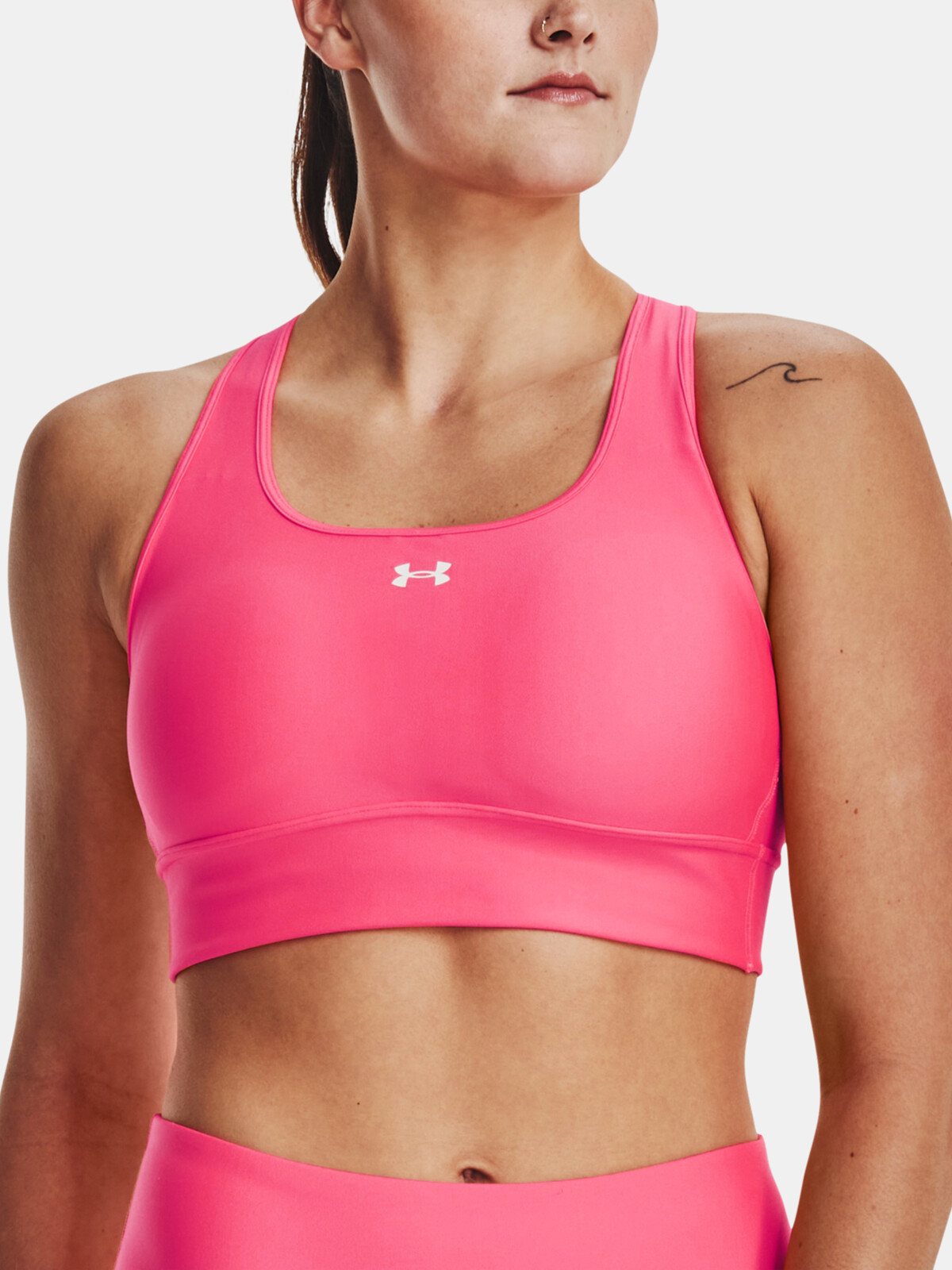 Ružová dámska športová podprsenka Under Armour Crossback Longline