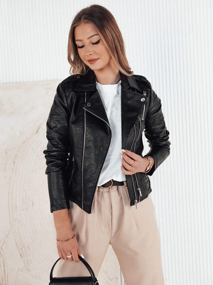 Dámska koženková bunda RUBIO Farba čierna DSTREET