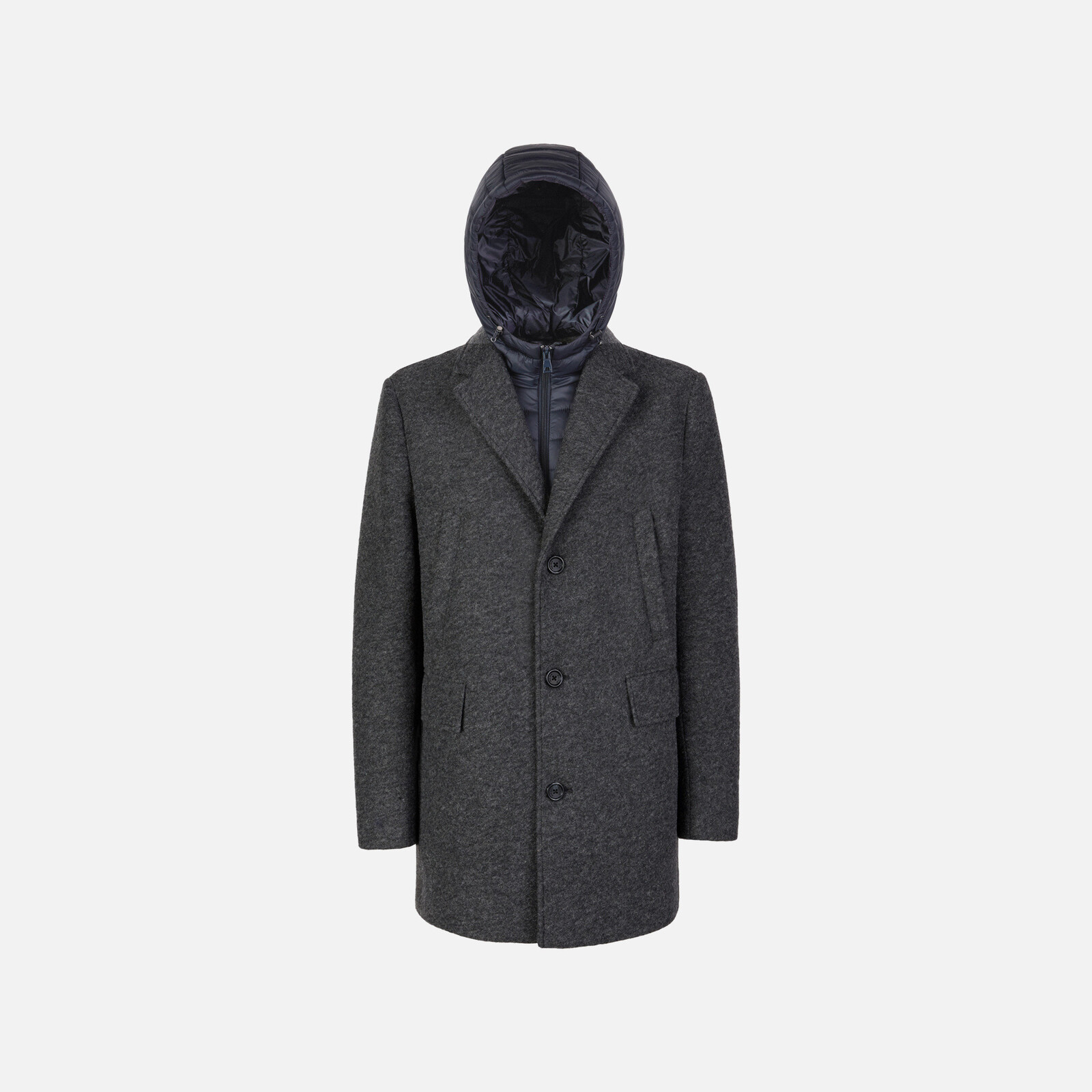 Grey Men's Coat Geox Claudio - Men's
