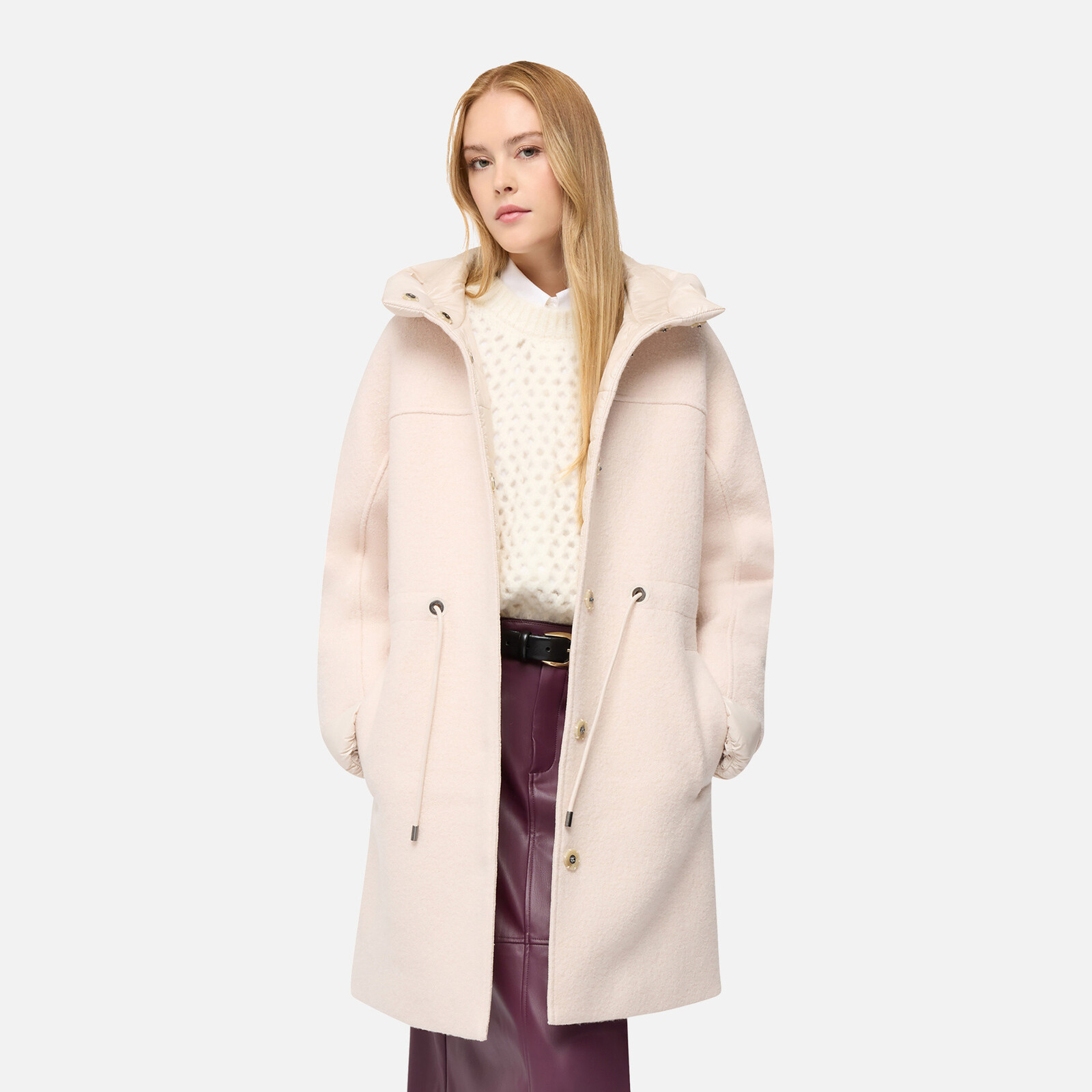 Beige Women's Coat Geox Kleopy - Women's