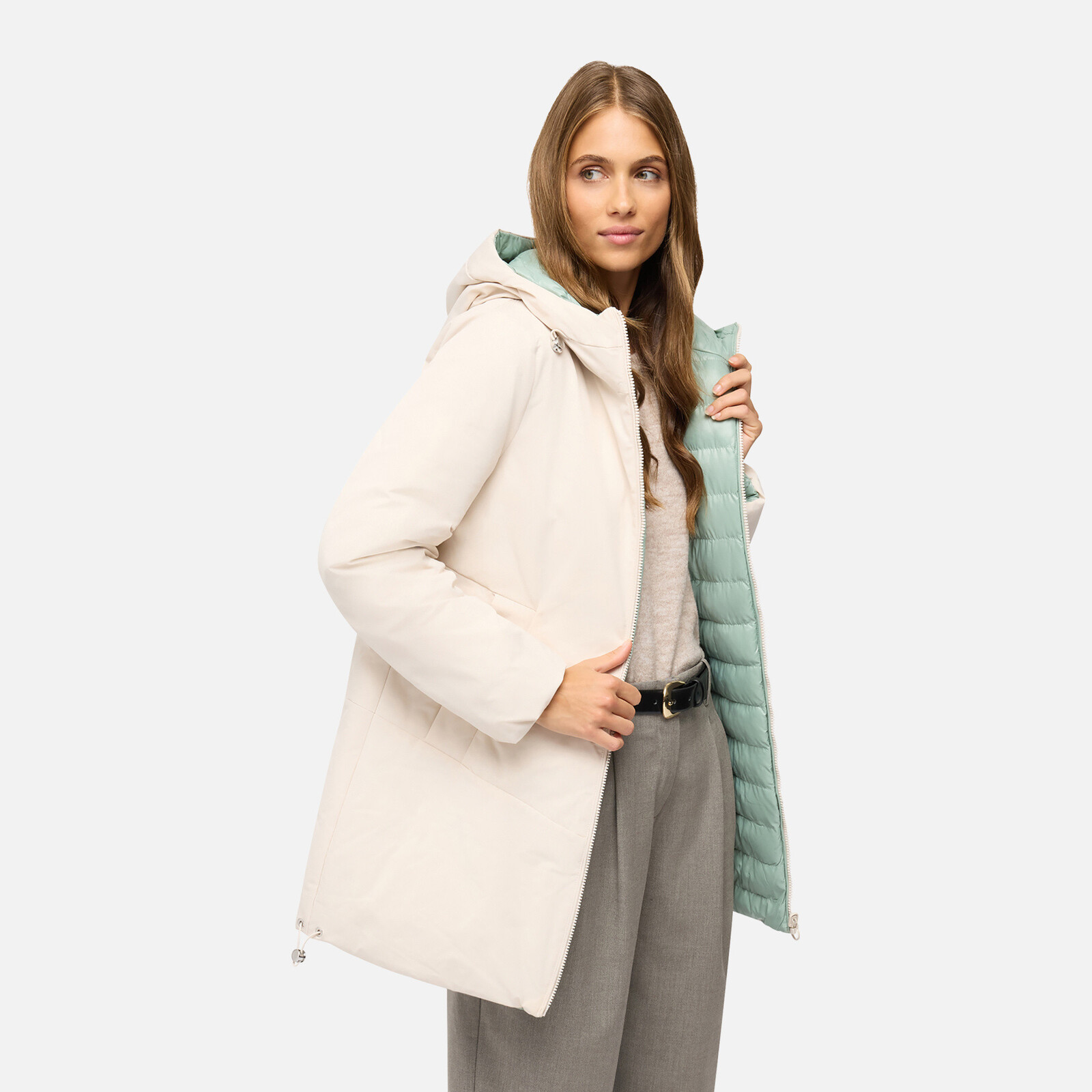 Green Women's Quilted Jacket Geox Spherica - Women's