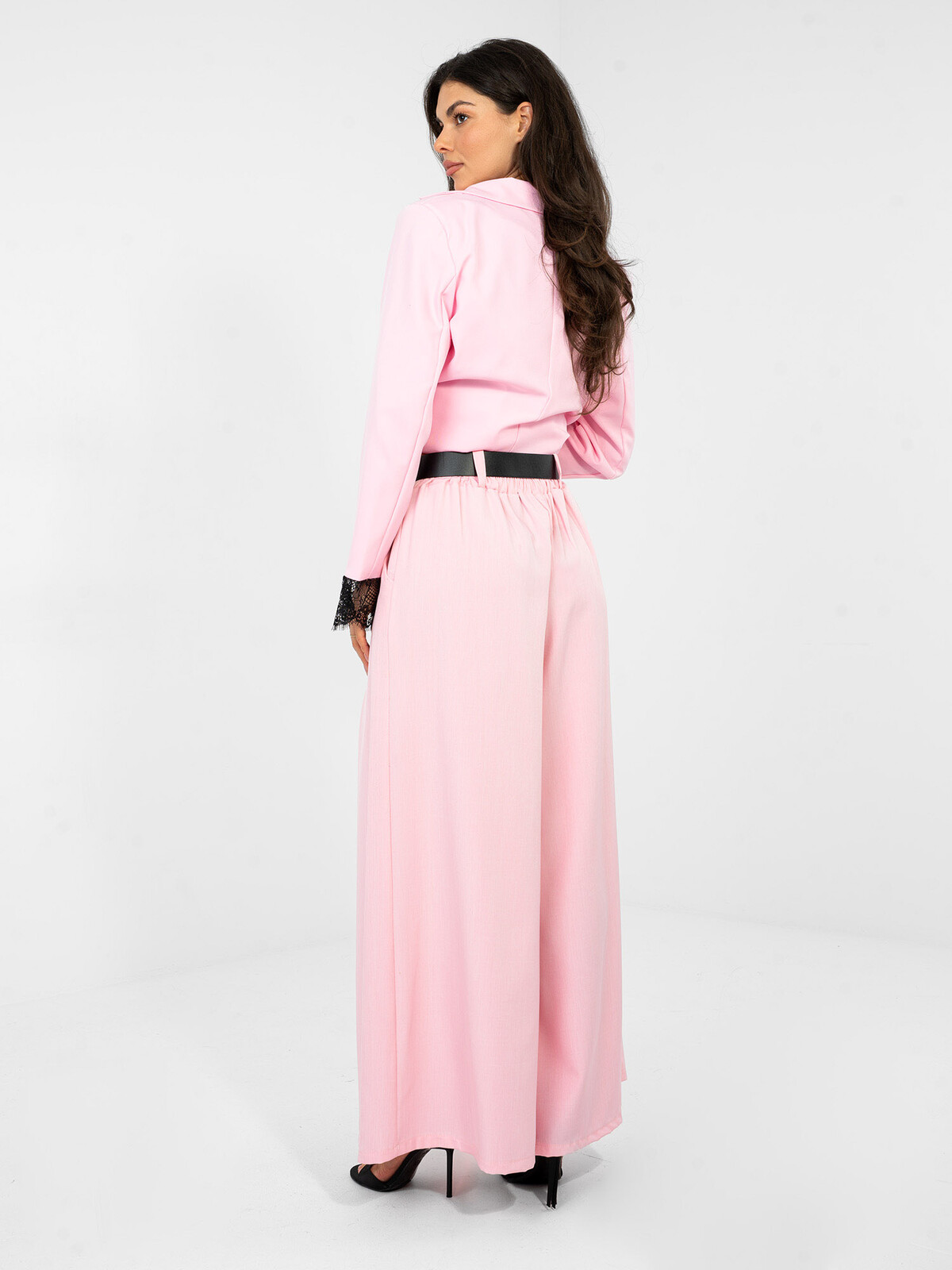 Svetloružové business nohavice