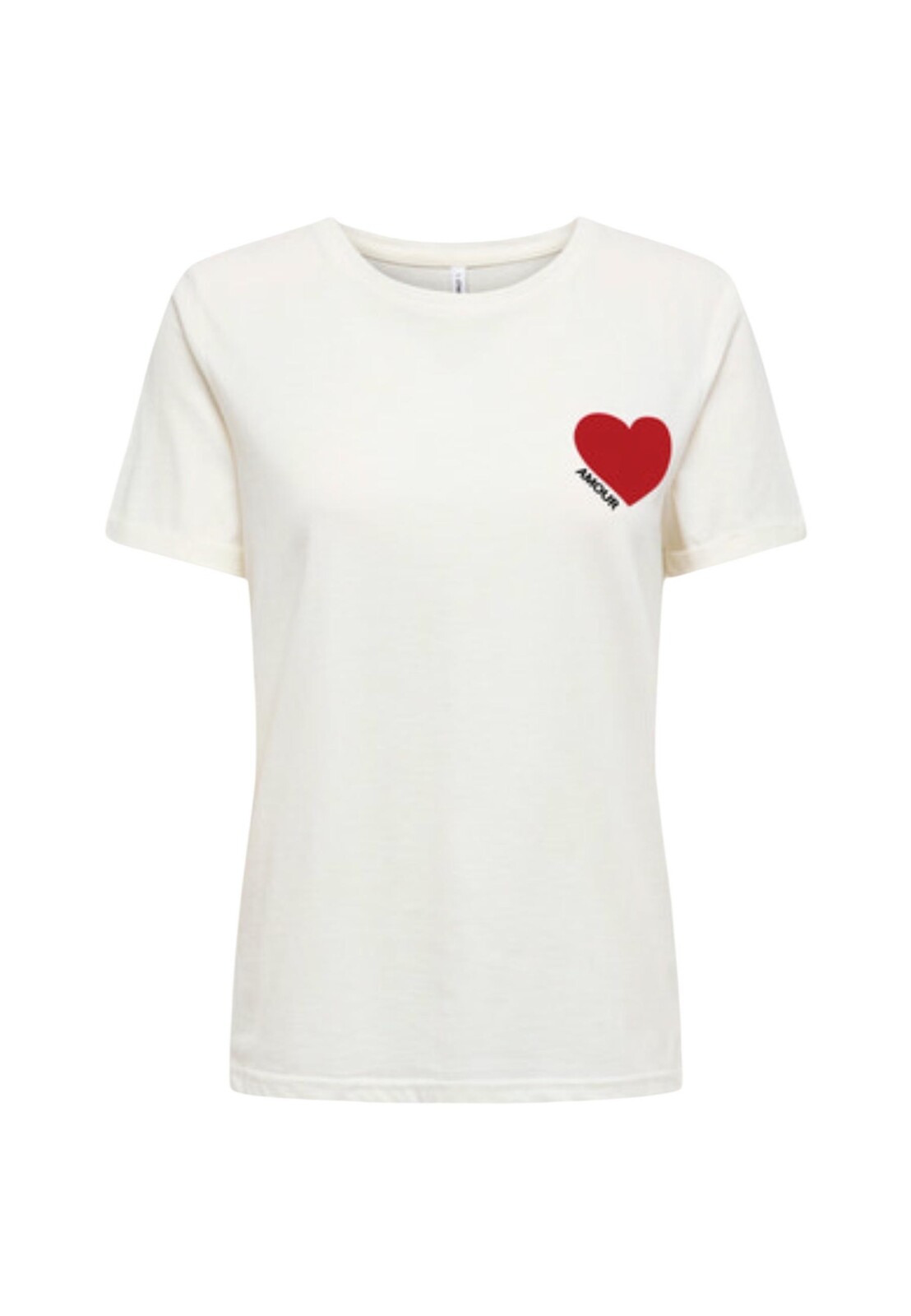 Biele tričko s červeným srdcom