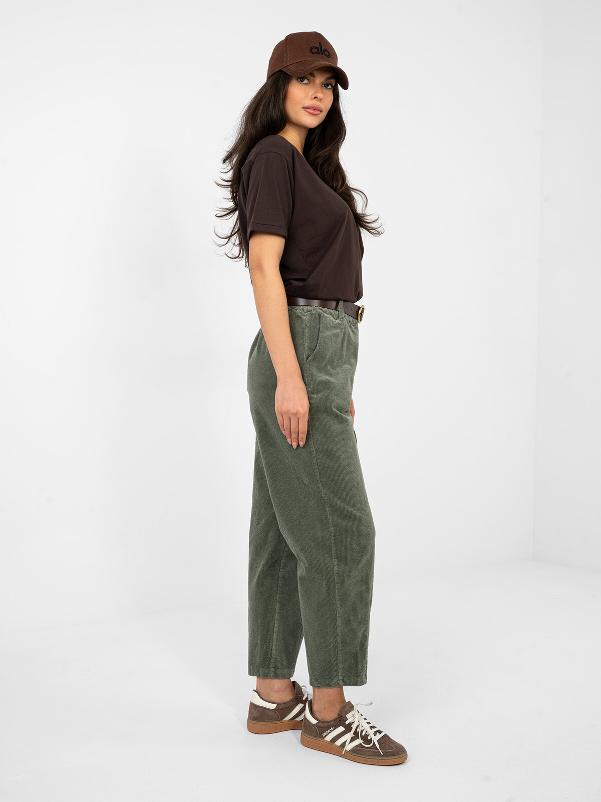 Khaki nohavice z manšestru