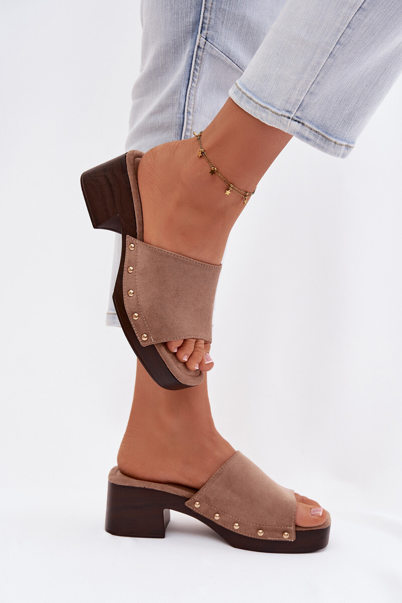 Dámske šľapky na blokovom podpätku