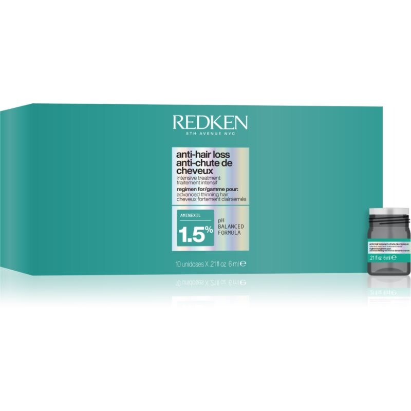 Redken Acidic Grow Full System intenzívna vlasová kúra proti vypadávaniu vlasov 1.5% Aminexil 10x6 ml
