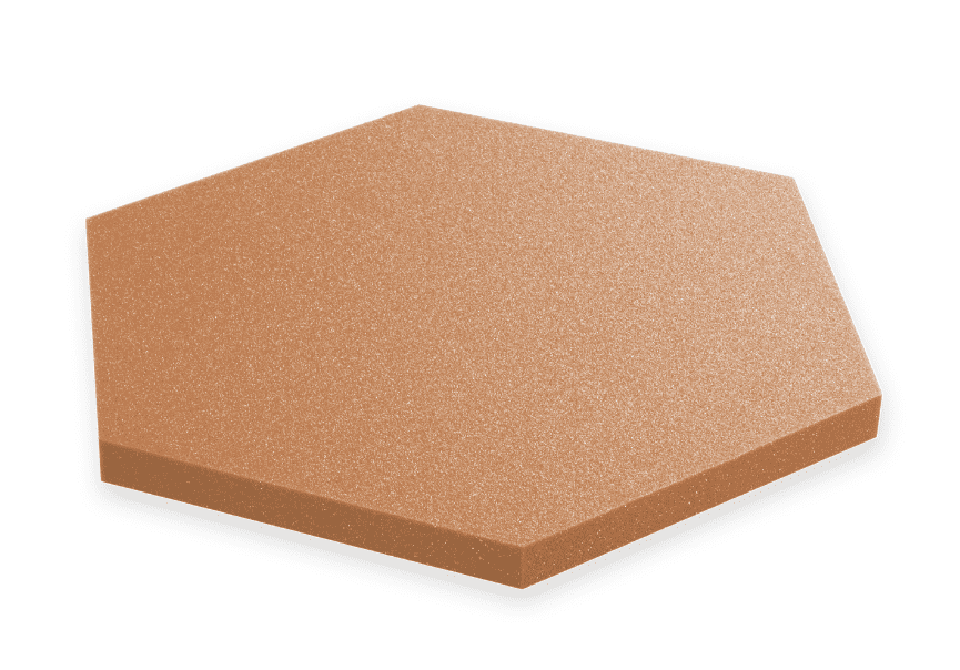 Bitmat Akustický panel Hexagon 50x50cm, hrubka 3cm, hnedý